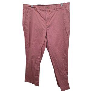 L.L. Bean Women's Pink Chino Pants Size 14 Relaxed Fit Cotton Blend
